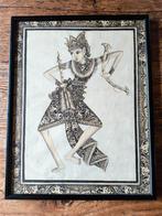 Bali Indonesië danser met pijl en boog batik? Goud verf, Ophalen of Verzenden