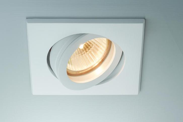 Kantelbare Inbouwspot  vierkant wit gu10, Huis en Inrichting, Lampen | Spots, Nieuw, Plafondspot of Wandspot, Metaal of Aluminium