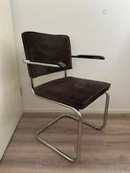 Buisframe stoelen - ribstof donkergrijs - set van 2, Huis en Inrichting, Stoelen, Ophalen, Kunststof, Twee, Zo goed als nieuw