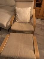 IKEA Stoel met Hocker - Relaxfauteuil, Huis en Inrichting, Stoelen, Gebruikt, Wit, Ophalen of Verzenden, Eén