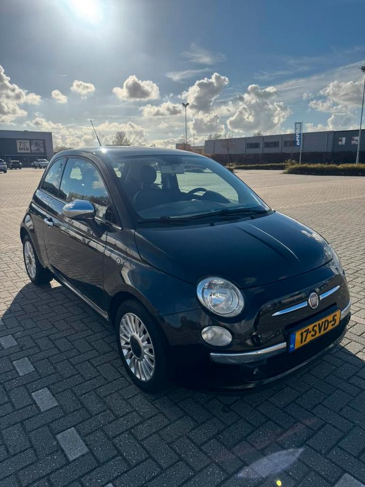 Fiat 500 0.9 Twinair 2011 Zwart NEW APK, Auto's, Fiat, Particulier, ABS, Airbags, Airconditioning, Elektrische buitenspiegels