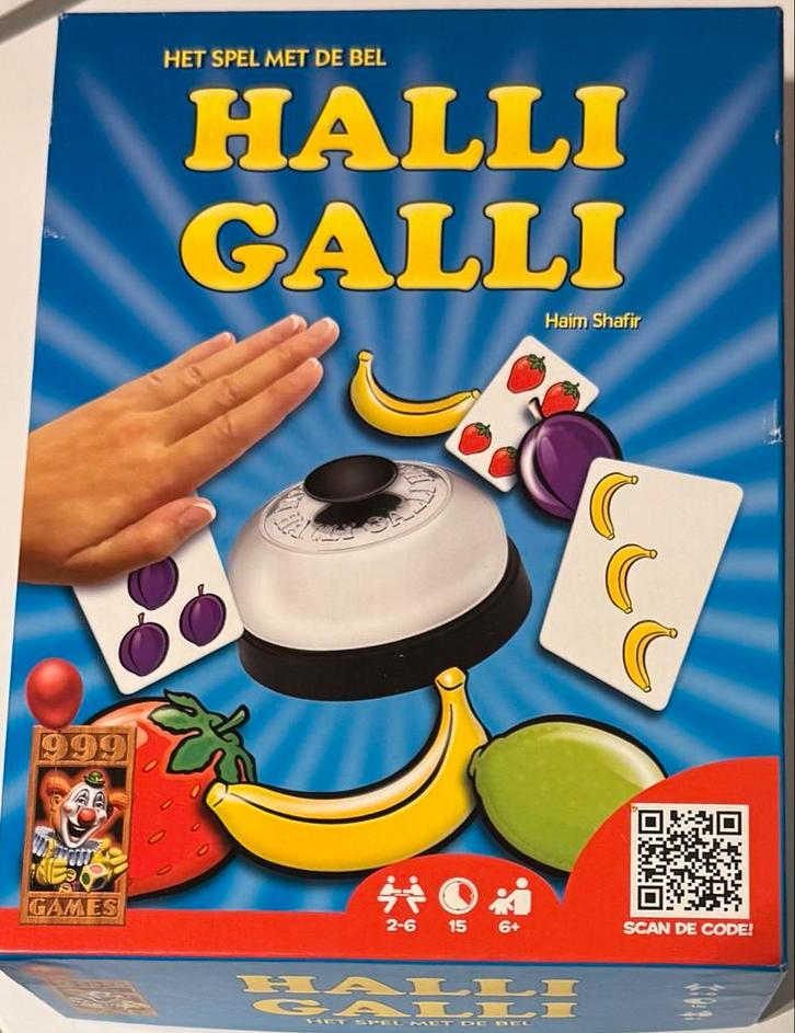 Halli Galli - Leuk en snel reactiespel!, Hobby en Vrije tijd, Gezelschapsspellen | Bordspellen, Zo goed als nieuw, Drie of vier spelers