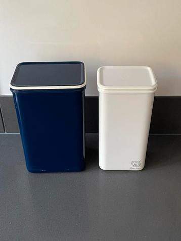 2x Mepal - Douwe Egberts bewaarbussen - wit en blauw beschikbaar voor biedingen