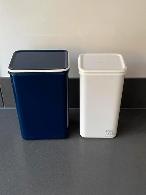 2x Mepal - Douwe Egberts bewaarbussen - wit en blauw, Huis en Inrichting, Keuken | Keukenbenodigdheden, Zo goed als nieuw, Ophalen of Verzenden