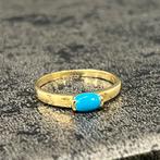 14k gouden ring met turquoise steen, Sieraden, Tassen en Uiterlijk, Ringen, Ophalen of Verzenden