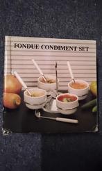 Fondue condiment set sausjes carrousel serveerset vintage, Overige typen, Nieuw, Ophalen of Verzenden, Effen