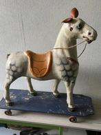 Antiek speelgoed paardje van papier mache, Antiek en Kunst, Ophalen of Verzenden
