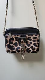 DKNY Donna Karan leren tas crossbody leopard panter vacht, Sieraden, Tassen en Uiterlijk, Tassen | Schoudertassen, Verzenden, Zo goed als nieuw
