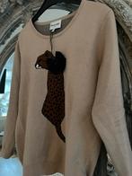 Nieuw! Beige aparte Leo & Ugo trui met applicatie maat 2/38, Maat 38/40 (M), Leo & Ugo, Beige, Nieuw