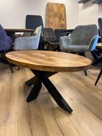 Salontafel ovaal 100x60cm mango incl. spinpoot, Ophalen, Overige materialen, 100 tot 150 cm, Nieuw