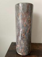 Overig61 - Grijsbruine marmeren vaas 27,5 cm hoog (1), Ophalen, Overige kleuren, Minder dan 50 cm, Glas
