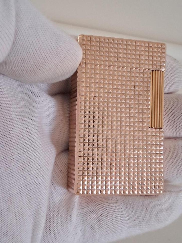 DupontAansteker Diamant Model L1 20U 18K Verguld Goud Kleur,, Verzamelen, Rookartikelen, Aanstekers en Luciferdoosjes, Gebruikt