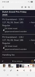 formule 1 zandvoort Pit Grandstand plekken, Tickets en Kaartjes, Eén persoon