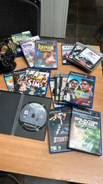 PS2 slim + 4 controllers + 18 games + guitar hero gitaar, Spelcomputers en Games, Gebruikt, Zwart, Met games, Ophalen of Verzenden