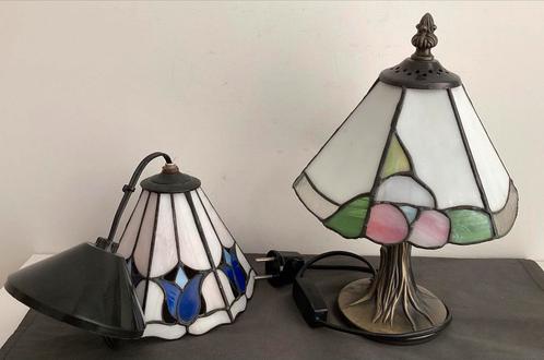 Glas in lood lampen in tiffany style, Huis en Inrichting, Lampen | Tafellampen, Gebruikt, Minder dan 50 cm, Glas, Overige materialen