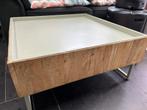 By Boo koffietafel mangohout en metalen tafelblad, Ophalen, Gebruikt, 50 tot 100 cm, Vierkant