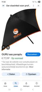 Guru Aas Paraplu - nog nooit gebruikt nieuw in opbergzak, Watersport en Boten, Hengelsport | Witvissen, Ophalen of Verzenden, Nieuw