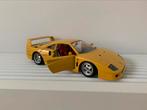 Ferrari F40 - 1:18 | Geel | 1987, Hobby en Vrije tijd, Modelauto's | 1:18, Ophalen of Verzenden, Gebruikt, Auto, Bburago
