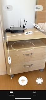 2x Nachtkastjes met wielen - Bed Side Cabinets, Ophalen, Gebruikt, 45 tot 65 cm, Minder dan 55 cm