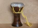 Mini bongo trommel houten Djembé handtrommel met leren huid, Muziek en Instrumenten, Percussie, Trommel, Gebruikt, Ophalen of Verzenden