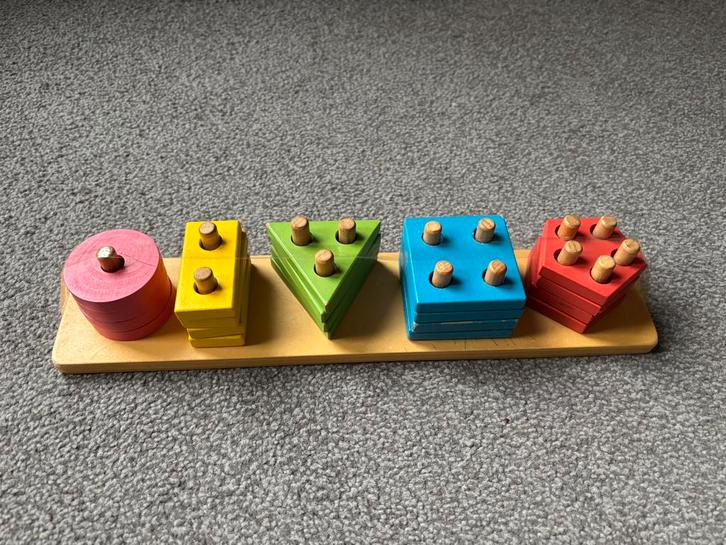 Vormen puzzel educatief Montessori, Kinderen en Baby's, Speelgoed | Houten speelgoed, Gebruikt, Overige typen, Ophalen of Verzenden