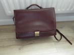 Retro leren schooltas, Gebruikt, Bruin, Aktetas of Boekentas, Ophalen of Verzenden