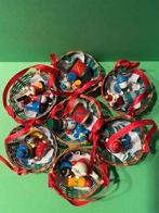 Vintage rotan mandjes met houten figuurtjes (7 stuks), Ophalen of Verzenden, Zo goed als nieuw