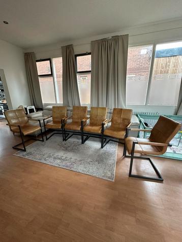 Cognac kleur leren eetkamer stoelen stoel fauteuils Z.G.A.N. beschikbaar voor biedingen