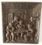Beeld. 4 Feestvierders. bronskleurig gietijzer hoog 30 cm, Ophalen of Verzenden