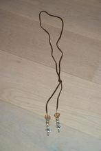 Te koop: Ketting, bruin, hart, kikker en schelpjes, slakjes, Overige materialen, Verstelbaar, Bruin, Nieuw