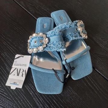 Heel mooie  Zara jeans slippers met strass maat 38 beschikbaar voor biedingen