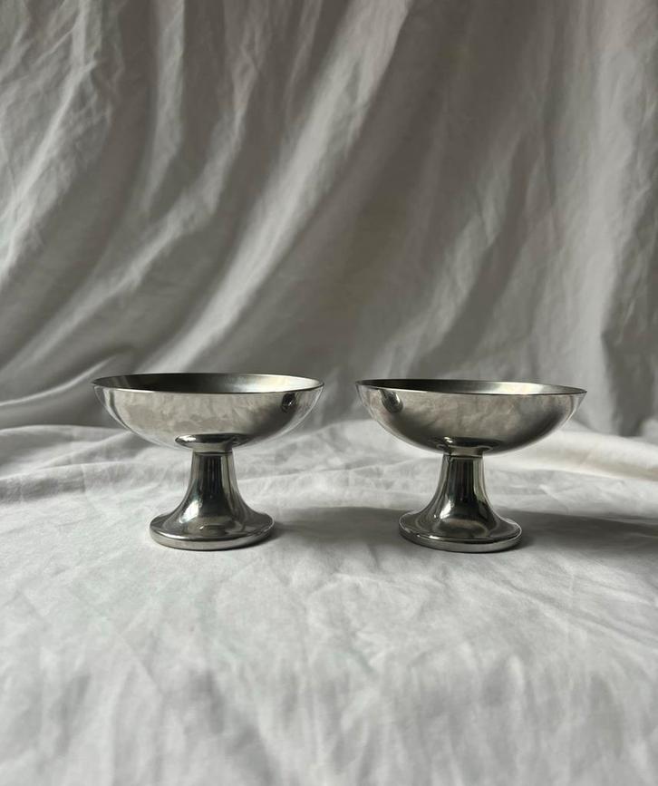 Vintage Italiaanse Alfra Alessi design ijscoupes set van 2, Huis en Inrichting, Keuken | Servies, Overige typen, Overige stijlen