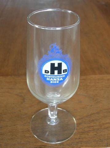 DORTMUNDER HANSA BIER Bierglas op voet. Afmeting Ø 6,5x16,5 beschikbaar voor biedingen