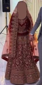 Rode zware bruids/bridal lehenga incl. sieraden en dupatta, Ophalen of Verzenden