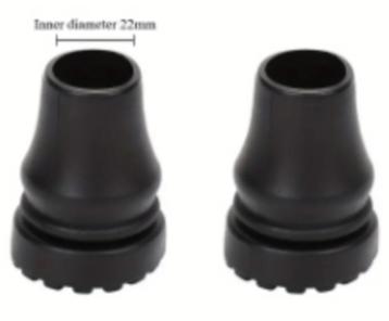 Antislip kruk rubber stokdop  22 mm zwart 4 stuks beschikbaar voor biedingen