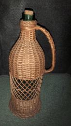 FLES RIET vintage, oud, brocante met handvat en kurk., Ophalen of Verzenden