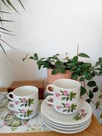 Vintage Villeroy & Boch kopjes en schotels met rozenmotief, Ophalen of Verzenden, Zo goed als nieuw, Overige stijlen, Kop(pen) en/of Schotel(s)
