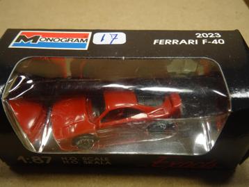 MONOGRAM MODELS 1:87, FERRARI F-40, OVP-2023, Zie Foto`s