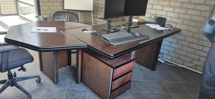Bureau incl kasten en stoelen, Huis en Inrichting, Bureaus, Gebruikt, Bureau, Ophalen