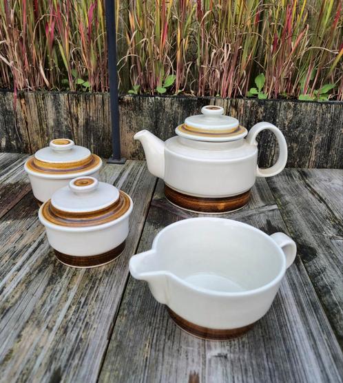 Figgjo Norway theepot roomkan en potjes, Huis en Inrichting, Keuken | Servies, Zo goed als nieuw, Compleet servies, Overige stijlen