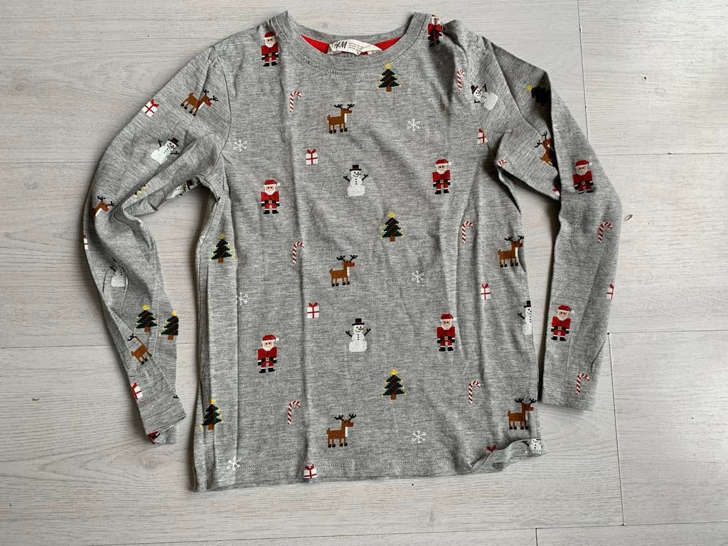 Kerst longslevee H&M maat 122, Kinderen en Baby's, Kinderkleding | Maat 122, Ophalen of Verzenden, Zo goed als nieuw, Jongen, Shirt of Longsleeve