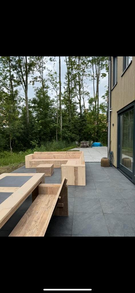 Steigerhouten Tuinset - Robuust & Stijlvol!, Tuin en Terras, Tuinbanken, Gebruikt, Hout, Ophalen
