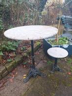 Zware tafeltjes marmer blad, Tuin en Terras, Tuintafels, Ophalen, Gebruikt, Rond, Overige materialen