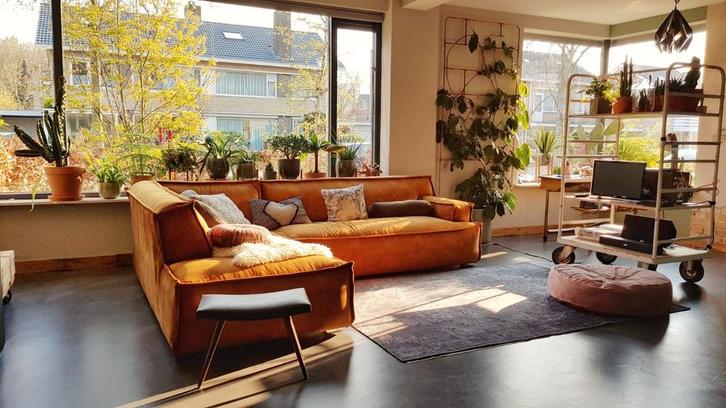 Gratis Trendhopper 2,5 zits en longchair bank antique gold, Huis en Inrichting, Banken | Bankstellen, Gebruikt, 200 tot 250 cm