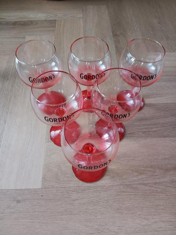 Pink, Gin -Tonic glas, " Copa" glas, 6 stuks, Verzamelen, Retro, Huis en Inrichting, Ophalen of Verzenden