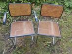 Set van 2 vintage webbing stoelen – met mogelijkheid tot uit, Huis en Inrichting, Ophalen of Verzenden, Zo goed als nieuw, Zwart