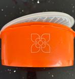Oranje Tupperware koekjestrommel, Ophalen of Verzenden, Gebruikt, Oranje, Bak of Kom