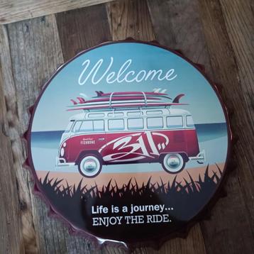 bierdop achtig kroonkurk welcome vw volkswagen bus look beschikbaar voor biedingen