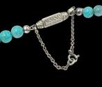 Prachtige  Kralen Ketting met Zilveren Slot, ., Zo goed als nieuw, Larimar, Verzenden