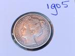 Zilveren halve gulden 1905 wilhelmina, Postzegels en Munten, Munten | Nederland, Ophalen of Verzenden, Koningin Wilhelmina, ½ gulden